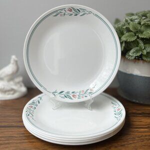 Corelle Vitrelle Rosemarie 6 Dinner Plates 10.25" Pink Flowers